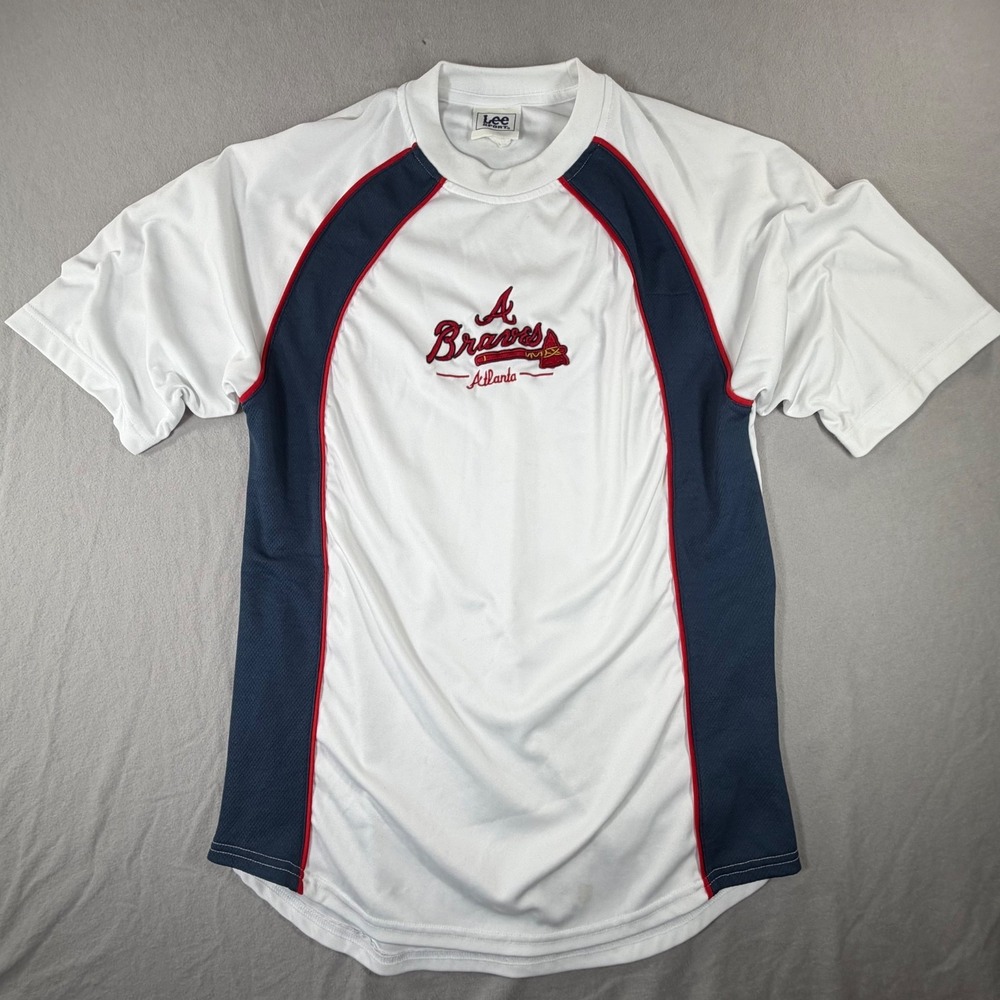 Atlanta Braves Lee Sport T Shirt Mens XL White MLB Baseball Jersey Style - Picture 2 of 8